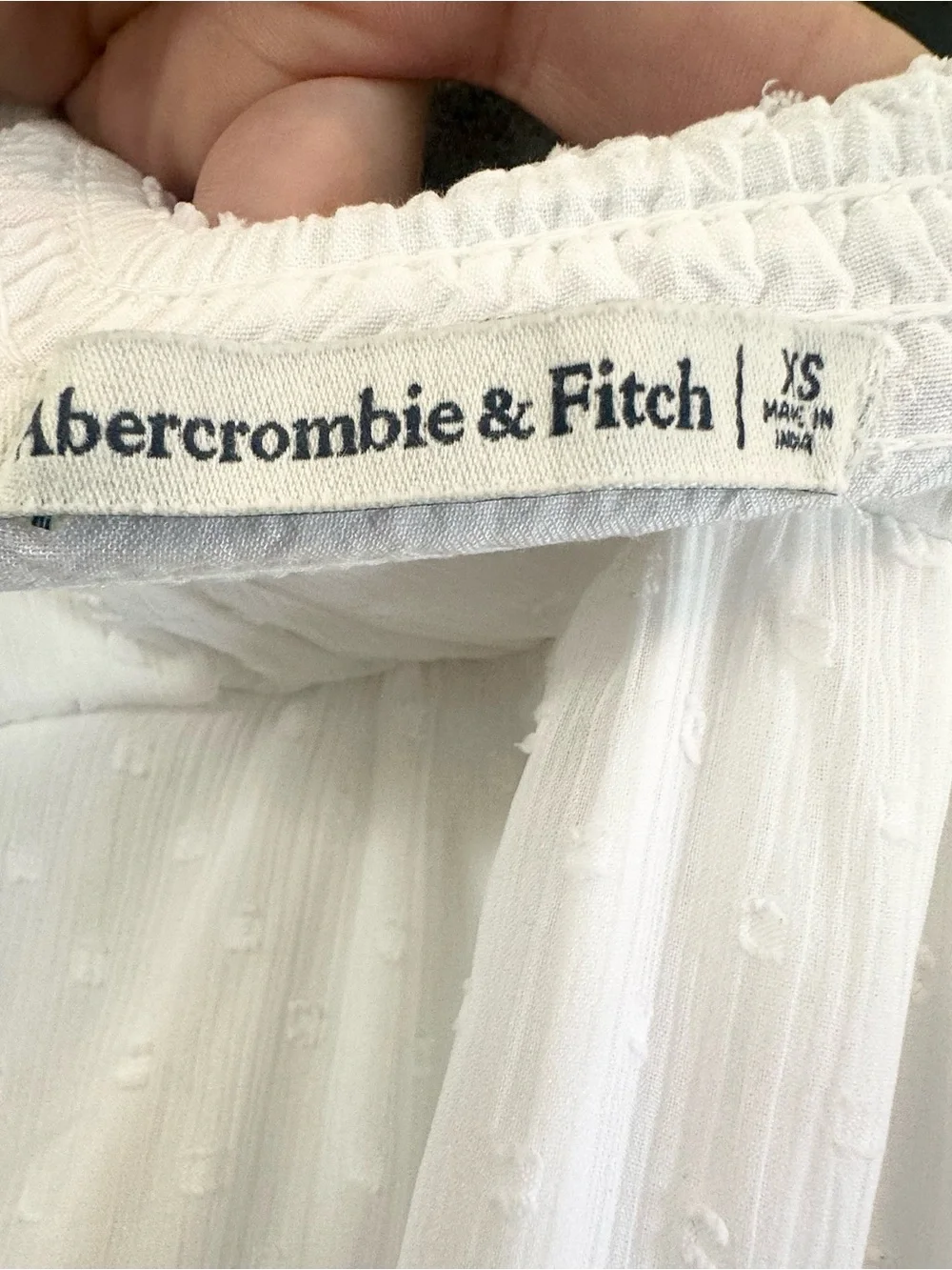 Abercrombie & Fitch White Tiered Maxi Dress with Tie Straps